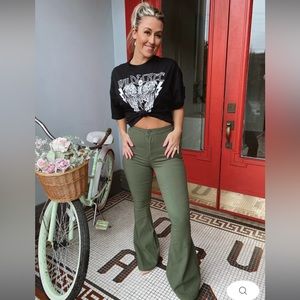 JC JO High Waisted Bell Bottom Flare Jeans